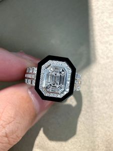 Anillos de Diamantes Naturales de 0.37ct y Esmeralda de 0.58ct, Color DE, Oro Real de 18K, Joyería de Piedras Preciosas para Damas, Xinfly Luxury - Product Image 4