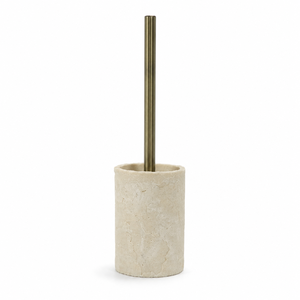 Ensemble de salle de bain minimaliste en résine beige sable naturel, accessoires effet pierre texturée pour salle de bain - Product Image 5