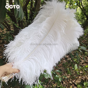 Chất lượng cao lớn lông đà điểu trắng 70-75cm 28-30in trung tâm đám cưới - Product Image 2