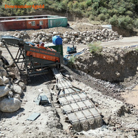 Machine de lavage d'or portable à faible consommation d'énergie, type shaker, 200 tonnes/heure, avec système d'entraînement par chaîne pour la capture de l'or fin