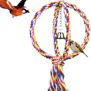 Đồ chơi chim vẹt bằng dây bông, vòng treo, giá đỡ, vòng leo, vòng cắn, cạnh vát, sản xuất tại Trung Quốc - Product Image 1