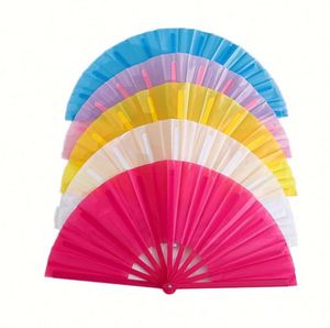 Abanico Plegable de Plástico Grande de 33 cm Personalizado, Abanico de Kung Fu, Carnaval, Música, Festival, Baile, Regalos, Artesanía de Bambú - Product Image 1