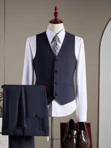 <span class=keywords><strong>Costume</strong></span> formel rayé pour <span class=keywords><strong>homme</strong></span> - Ensemble 2 pièces de haute qualité cousu <span class=keywords><strong>à</strong></span> la main - Product Image 3