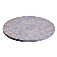 Plateau de table en mélamine carré à motif marbre, bord en métal or rose, pour mobilier de restaurant et café, vente en gros