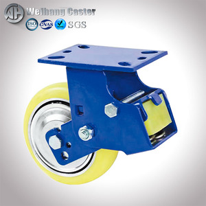 WH Heavy Duty 4/5/6/8 Zoll Dämpfung Universal Absorbing Iron Core Pu Lenk rollen Verzinkte Lenk rollen Feder belastete Rollen - Product Image 4