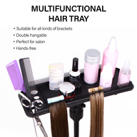 Plateau en plastique noir professionnel pour extensions de cheveux, outils de coiffure, support pour extensions de dreadlocks, Leeeons