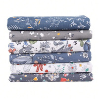 Tissu brocart 100 % coton peigné tissé léger résistant à l'abrasion, imprimé floral botanique pastoral uni, pour artisanat et patchwork DIY