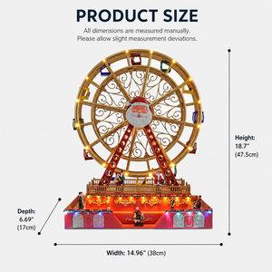 Vente en gros de boîte à musique en forme de grande roue de Noël avec lumière LED colorée et mouvement pour la décoration de Noël, jouet et cadeau - Product Image 5