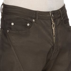 Jean droit taille mi-haute 5 poches délavé léger en denim indigo extensible pour homme - Product Image 5