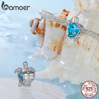 Accessoires DIY en Argent Sterling 925 Massif de Haute Qualité, Série Océan : Breloques Tortue, Pieuvre, Méduse, Hippocampe - Vente en Gros