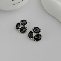 Boucles d'oreilles tendance en acrylique avec pierres précieuses en forme d'ellipse pour femme, breloques élégantes pour le quotidien, accessoires de mode, bijoux cadeau