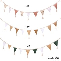 Guirlandes de fanions triangulaires en tissu lavable pour la décoration de fête d'anniversaire et la décoration intérieure