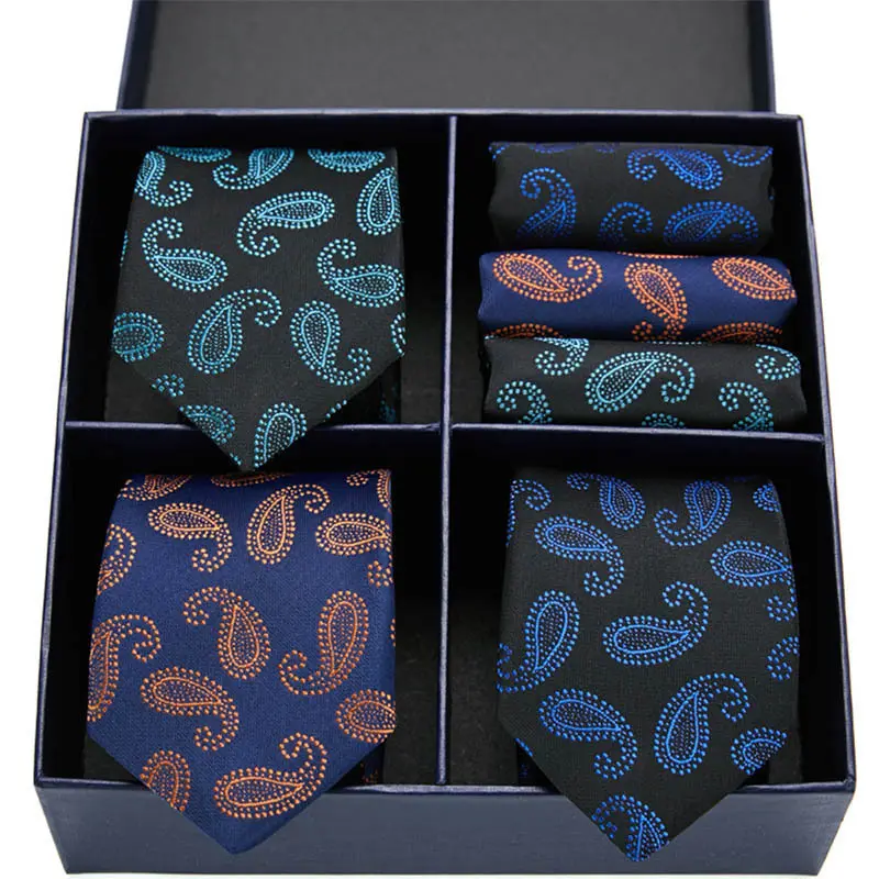 Geschenk box Pack Skinny Pink Classic Jacquard gewebte lange Krawatte Taschentuch für formelle Hochzeits feier Männer Krawatte Set