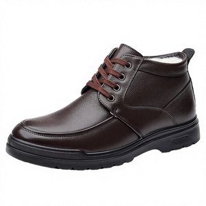 รองเท้าลำลองหนังแท้แบบผูกเชือกบุขนนุ่มเพิ่มความสูงสำหรับผู้ชาย รุ่นวินเทอร์สปริง - Product Image 2