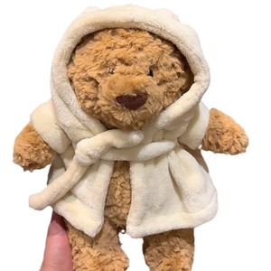 UK JC Classic Spa Teddybeer in zachte badjas met gratis stofzak. Elegant pluche knuffel voor ontspanning en luxe. - Product Image 5