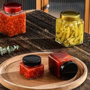 Tarro de vidrio al por mayor con tapa de rosca metálica profunda de 100ml, 180ml, 280ml, 380ml, 580ml <span class=keywords><strong>para</strong></span> mermelada, salsa, <span class=keywords><strong>miel</strong></span>, tarro redondo recto <span class=keywords><strong>para</strong></span> almacenamiento - Product Image 6
