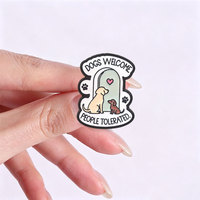Badge en émail avec citation graphique de chiot mignon pour sac, chapeau, vêtement et ornement de style personnel
