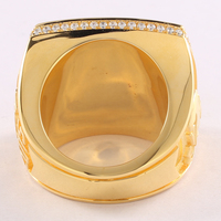 Bague de championnat plaquée or rose en cuivre et zircon, design personnalisé pour cadeau de fête et d'anniversaire