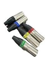 Connecteur audio XLR mâle pour microphone Rongxiang, nickelé, OFC, 10A 12V 3P, alliage de zinc noir, connecteur DMX 3 broches