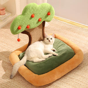 Nouveau <span class=keywords><strong>lit</strong></span> pour chat 2-en-1 avec planche à gratter le dossier Canapé à gratter moderne pour chats et chatons d'intérieur - Product Image 4