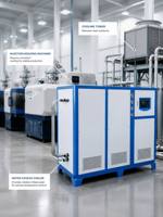 Refroidisseur d'eau 50HP 140KW à chiller par eau, évaporateur à tubes en acier inoxydable, moulage par injection, contrôle automatique, OEM
