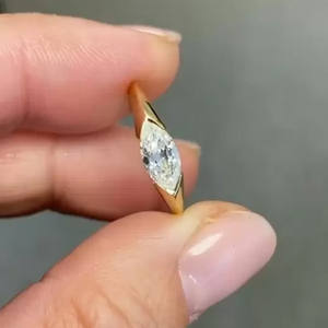 CAOSHI nuovo Design placcato oro 18 carati imita le fedi nuziali in Moissanite per le donne anelli di promessa di zirconi cubici tagliati a Marquise di lusso - Product Image 1