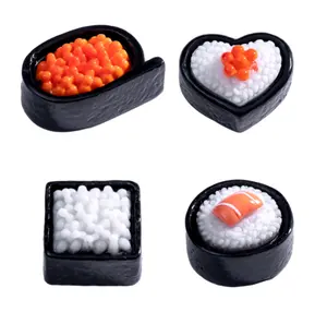Flatback pirulito doces donut cabochão charme fornecedor 3D comida japonesa chaveiro resina salmão sushi vinho peixe bola de arroz ramen