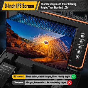 Caméra Endoscope d'Inspection de Tuyaux et Canalisations 1080P 512Hz, Auto-Nivelante, Écran IPS 9 Pouces, Portative pour <span class=keywords><strong>Plomberie</strong></span> et Égouts - Product Image 4