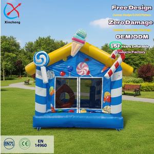 Gran oferta, cama de salto de caramelo azul, Castillo de salto para niños, trampolín inflable, equipo de <span class=keywords><strong>alquiler</strong></span> de fiestas, gorila inflable para niños - Product Image 1