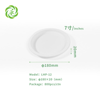 Assiettes jetables en amidon de maïs de 7 pouces, en bioplastique, micro-ondables, écologiques, pour fêtes, restaurants et traiteurs