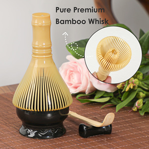 Ensemble Matcha 7 pièces, ensemble de thé Matcha en céramique de style japonais, bol traditionnel gravé, fouet en polypropylène, thé au café - Product Image 3