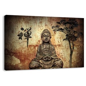 Large Size <strong>Buddha</strong> <strong>Painting</strong> Framed Wall Arts on <strong>Canvas</strong> Custom Prints for Living Room Decor - Product Image 1