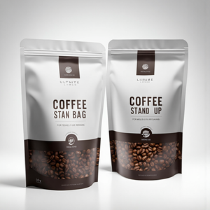 Sac à café en plastique mylar gousset imprimé personnalisé pour le stockage des aliments avec logos étiquette d'emballage laminé Coffee_Bag - Product Image 1
