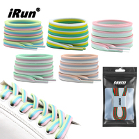 Lacets plats en polyester épais à double couche personnalisés IRun pour baskets de course et chaussures de randonnée