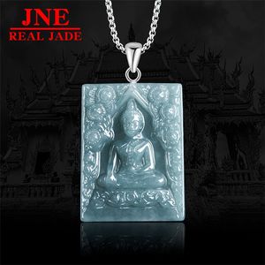 Pendentifs en <span class=keywords><strong>jade</strong></span> naturel <span class=keywords><strong>de</strong></span> type A, bleu eau riche, marque King Somdej, statue <span class=keywords><strong>de</strong></span> <span class=keywords><strong>Bouddha</strong></span> d'Asie du Sud-Est, <span class=keywords><strong>Thaïlande</strong></span>, pour hommes et femmes - Product Image 2