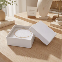 Boîte à bijoux rigide blanche en carton, boîte cadeau personnalisée avec logo, emballage carré pour montre, lunettes