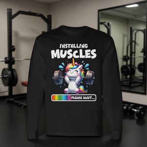 T-shirt à manches longues pour l'entraînement, la gym, la musculation, avec un joli motif licorne - Product Image 3