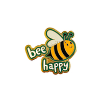 Épinglette en émail dur personnalisée avec citation 'Bee Kind' et motif abeille amical, pour fabricant OEM, destinée aux articles promotionnels