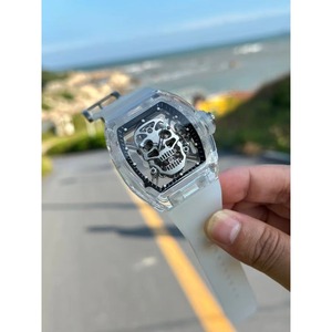Nouvelle montre mécanique automatique de luxe pour homme, style urbain, avec crâne en cristal et tourbillon - Product Image 5