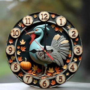 Round Wooden Wall <b>Clock</b> 25x25Cm Nordic Farmhouse Silent Living Room Bedroom Decor <b>Clock</b> - Product Image 1