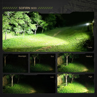 Sofirn senter taktis SC33, lampu senter LED paling terang isi ulang baterai 21700 untuk bertahan diri