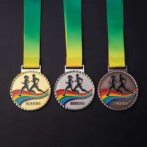 الجملة المعادن المدرسة ميداليات رياضية مخصص تشغيل ميداليات تذكارية ماراثون ميداليات