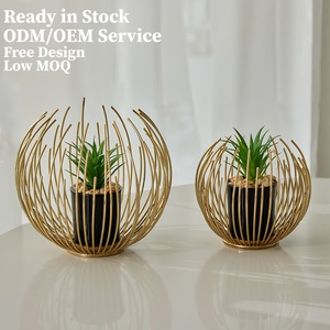Décoration Artistique Moderne de Luxe Léger en Fer Forgé, Ornements Créatifs pour la Maison, Motifs Plantes/Fleurs pour Salon, Entrée, Salle à Manger - Product Image 1