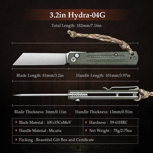 Coltello da caccia da 10 cr15comov con lama da 10 cr15comov Micarta manico di sopravvivenza per campeggio coltelli pieghevoli <span class=keywords><strong>Higonokami</strong></span> - Product Image 3