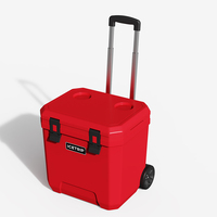 Haute qualité isolé en plastique 24L extérieur glacière promotionnel grande roue glacière