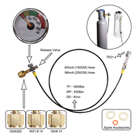 Nouveau Soda Water Soda Fizzy Water Drink à l'adaptateur de réservoir de Co2 externe et Kit de tuyau W21.8 ou G5/8 CGA320 avec déconnexion rapide de jauge