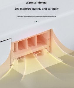 Smart Toilet Set High-<b>Tech</b> Features Foot Sensor Wall-Mount Ceramic Bowl Air-Drying Heated Seat Elongated S-Trap Remote Included - Product Image 5