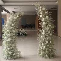 Maßgefertigter 1,9m+2,3m Hoher Schleierkraut-Blumenbogen Hintergrund Weiße Künstliche Blumen Hochzeitsbogen für Gartendekoration