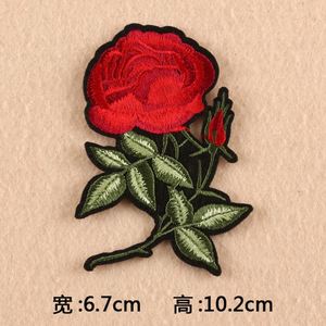 Classical <b>Iron</b> on Embroidery Red Rose Patch for Clothing Bags Decoration - Product Image 6