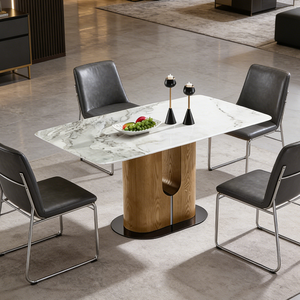Mesa de Comedor de Mármol de Mediados de Siglo, Estilo Italiano Ultra Minimalista, Rectangular, para Apartamentos Pequeños, Moderna - Product Image 3